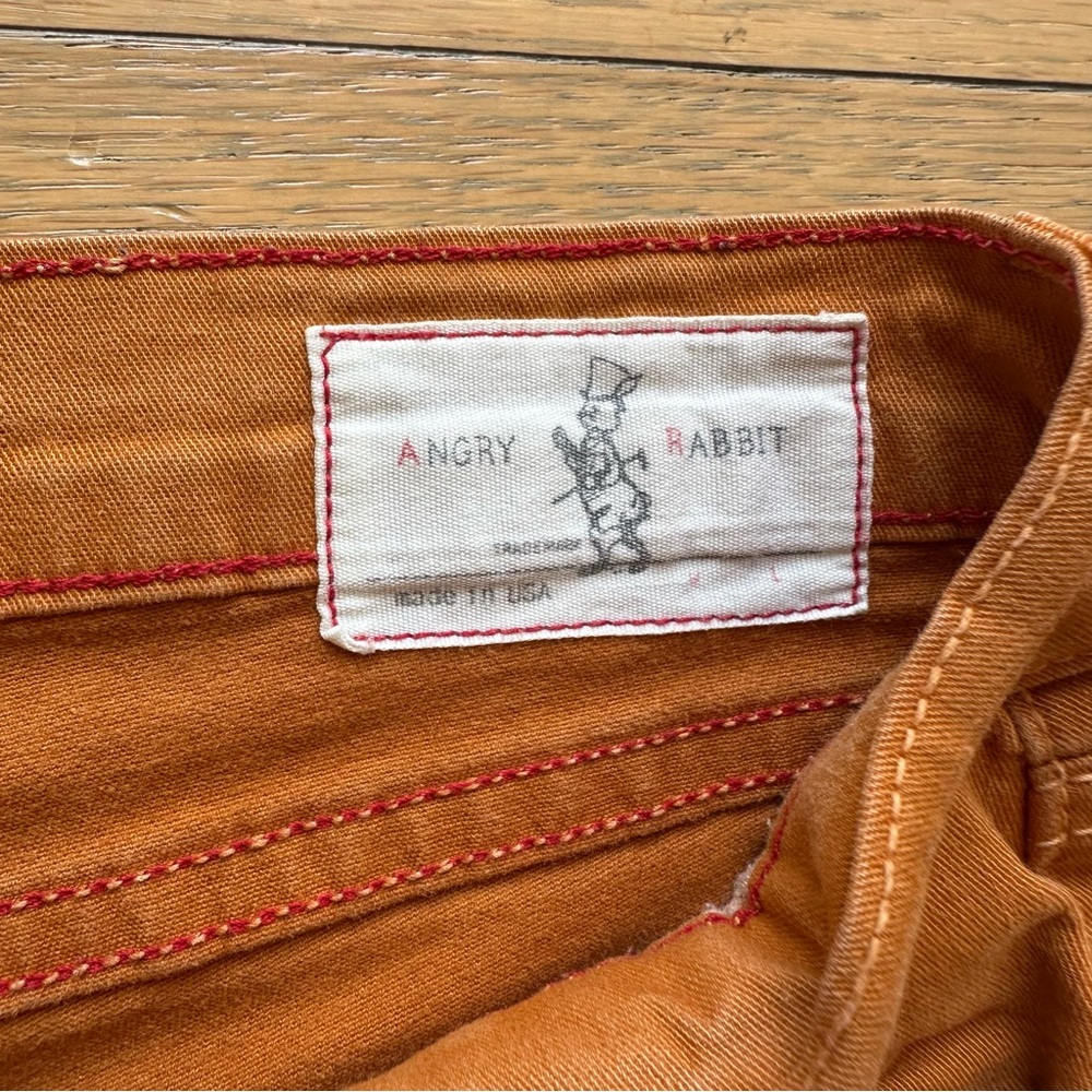 Angry Rabbit Burnt Orange Cropped Jeans Size 31/13 - Picture 3 of 9